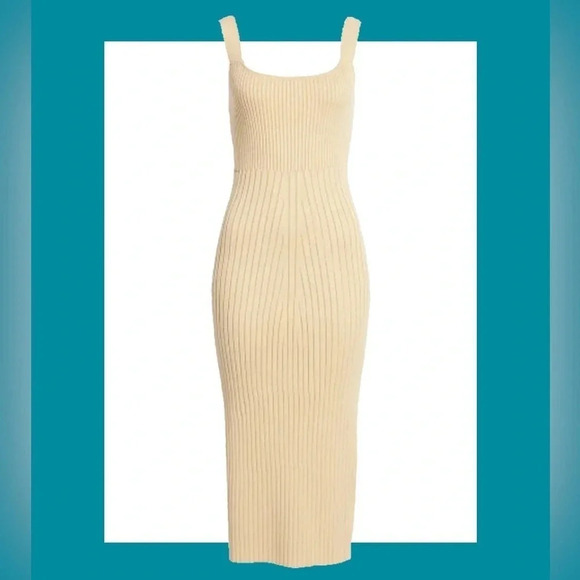 WAYF Gillian Tan Sleeveless Rib Knit Dress | 2X | NWT - Picture 1 of 6